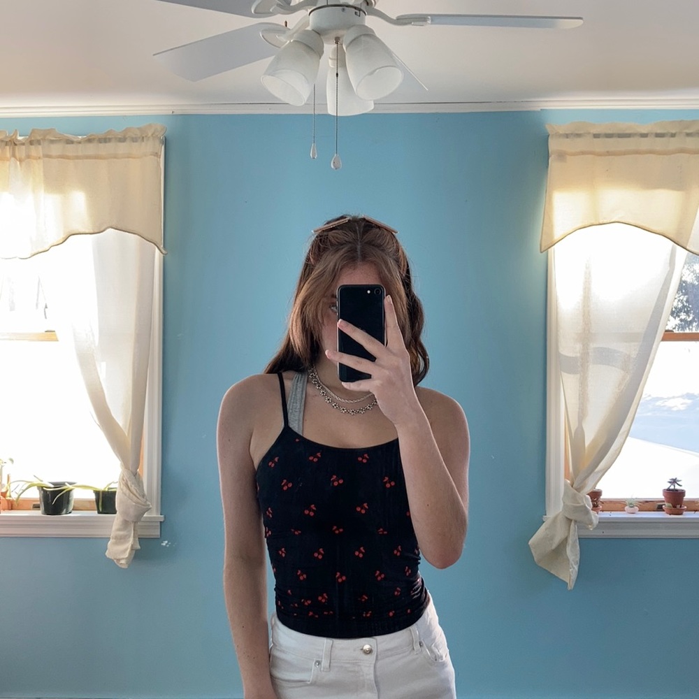 Cherry printed tank top